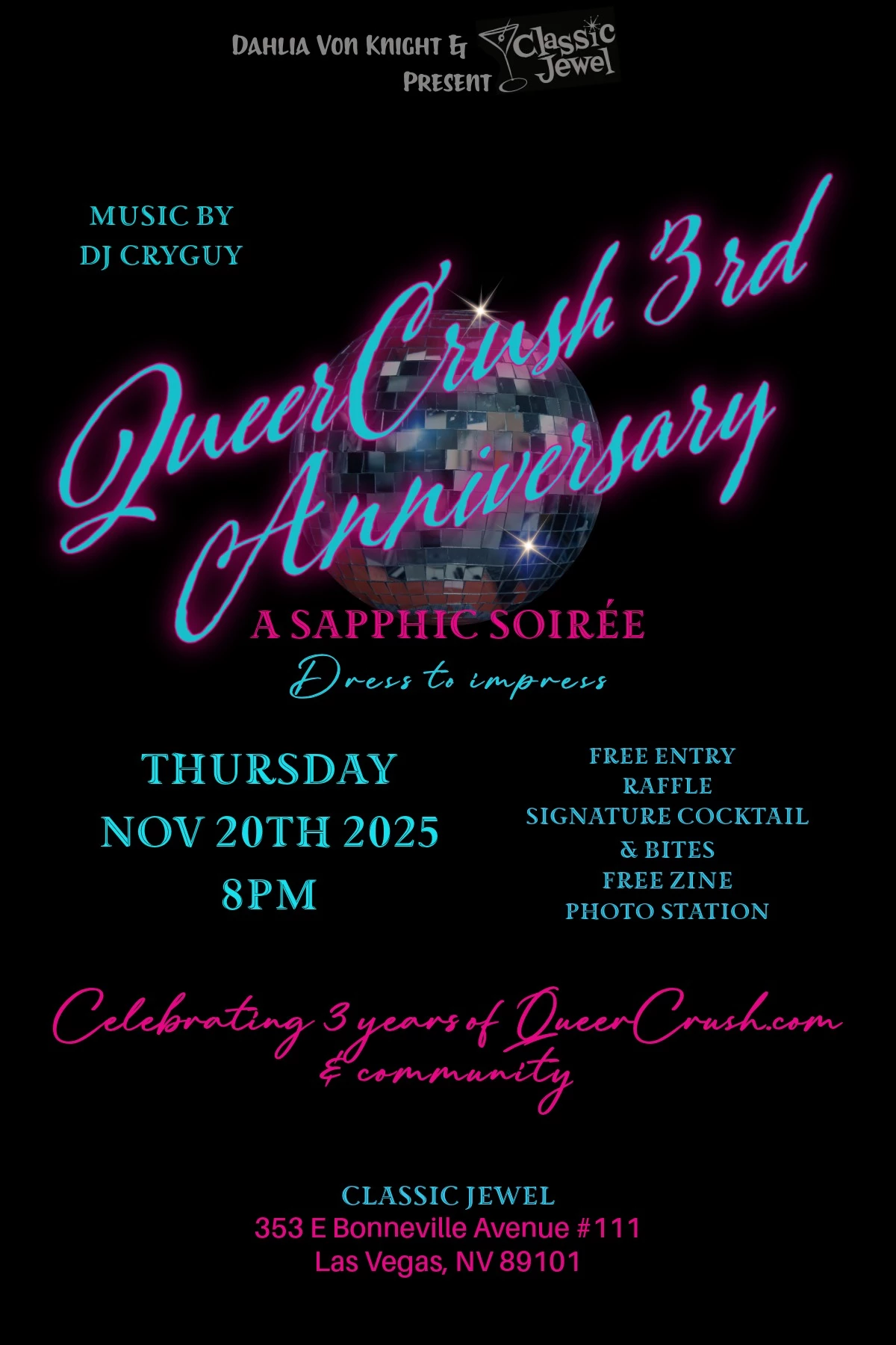 QueerCrush Throwing 3rd Anniversary Sapphic Soiree